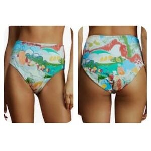 ALEMAIS Nadia Hernandez High Waisted Bikini Bottoms Womens S  Recycled Boho NWT